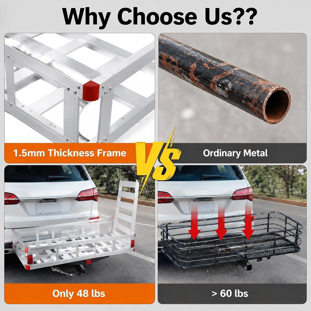 700 lbs Hitch Cargo Carrier with Folding Ramp U41019