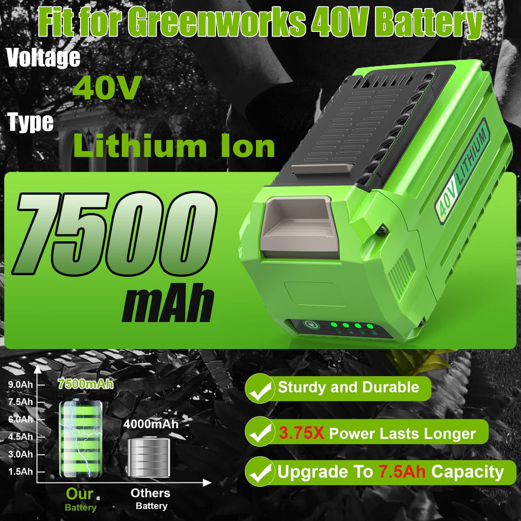 2 Packs 40 Volt 7500mAh High-Capacity Battery Y179131