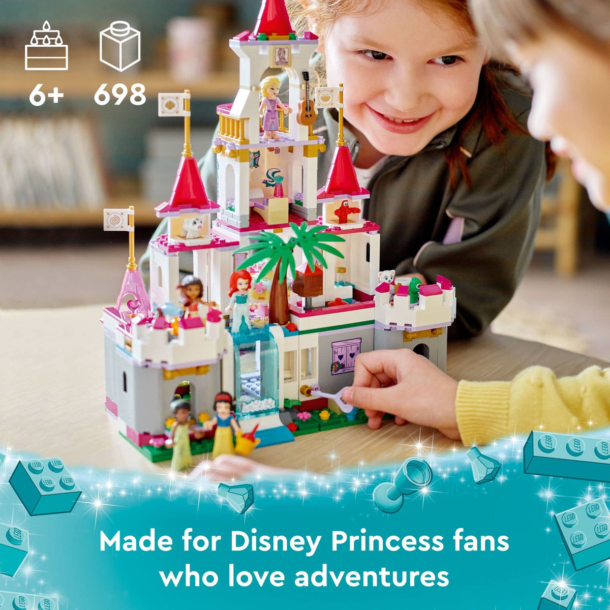 Disney Princess Castle Building Toy with 5 Mini-Dolls U13222