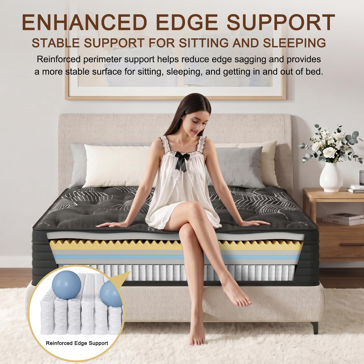 Full Size 12 Inch Hybrid Memory Foam Mattress Z92710