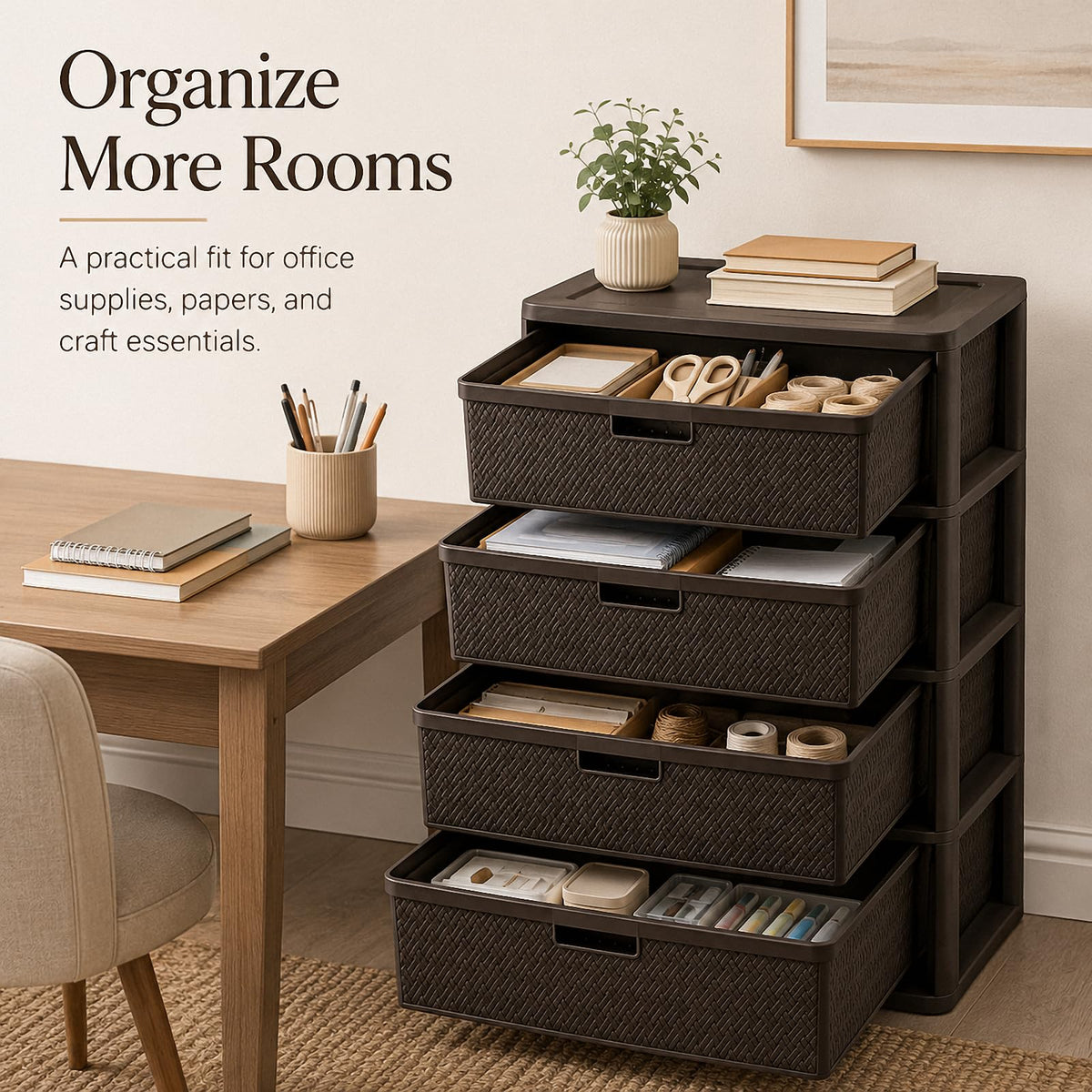 4 Drawer Tower with Removable Bins R304607