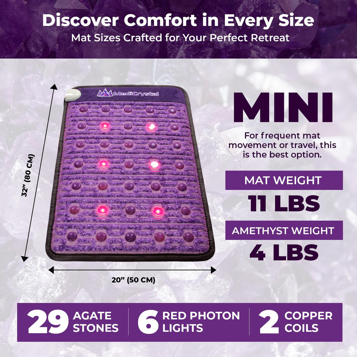 Far Infrared Amethyst Heating Pad Mini 32" L x 20"W T94585