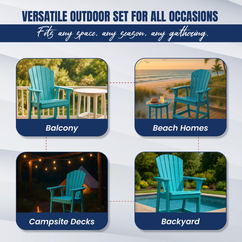 Teal HDPE Adirondack Chair I566