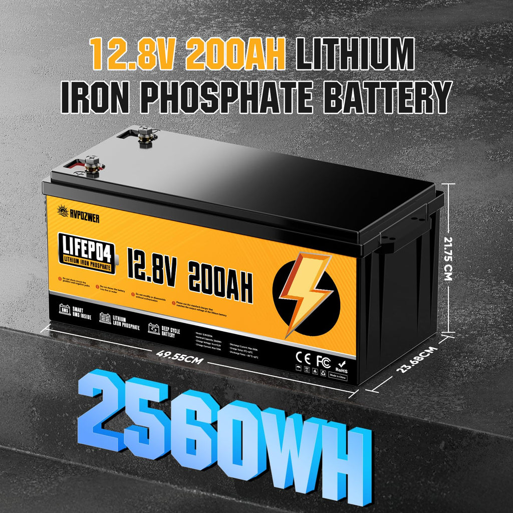 12V 200Ah LiFePO4 Lithium Battery P611061