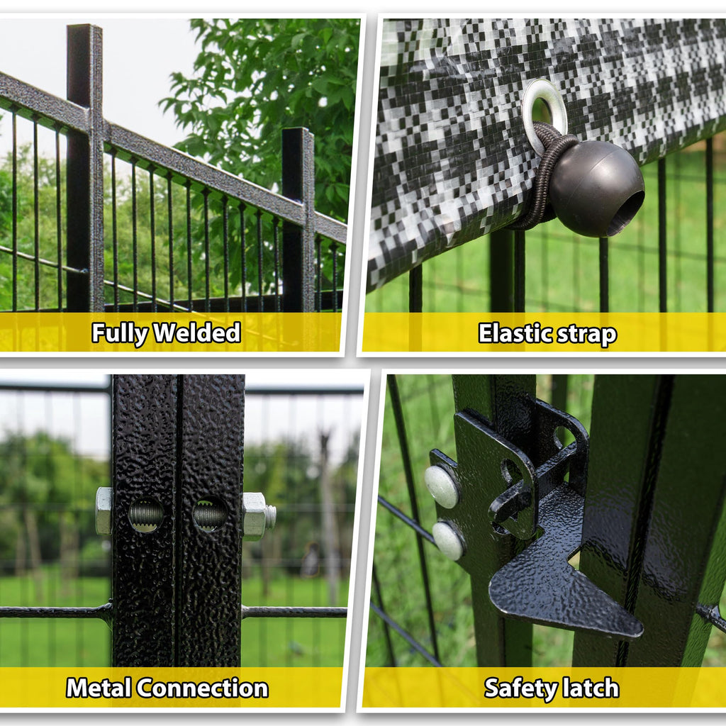 Heavy Duty Outdoor Dog Kennel with Roof Cover B750