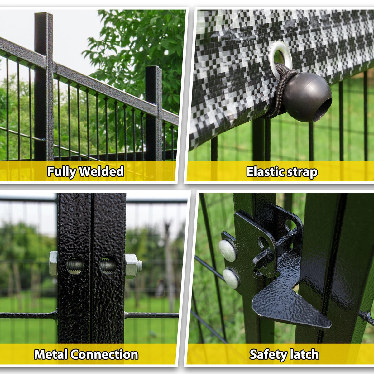Heavy Duty Outdoor Dog Kennel with Roof Cover B750