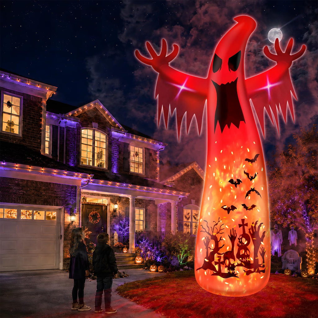 14 Ft Inflatable Ghost Outdoor Decoration with Flame Light S172