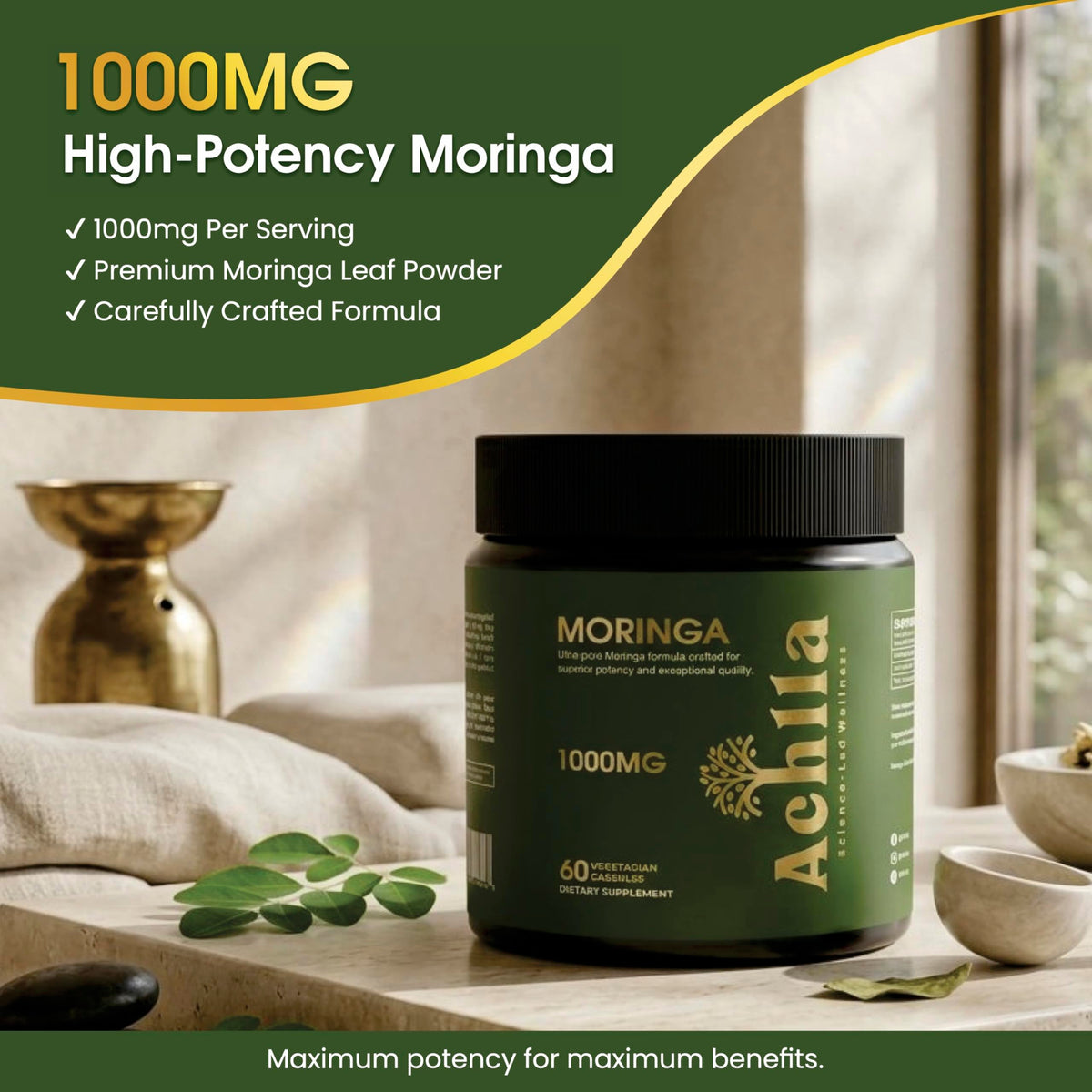 Organic Moringa Leaf 1000mg 60 Capsules P522
