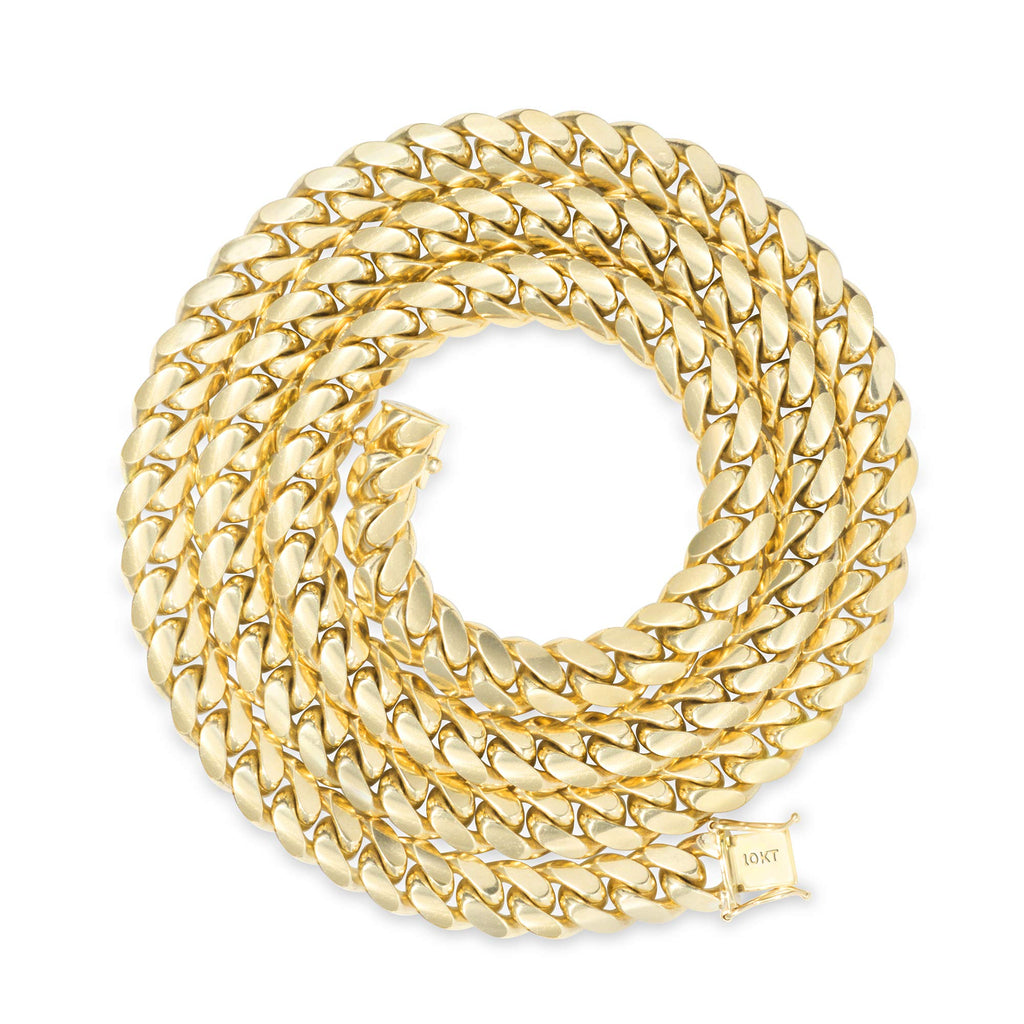 10k Yellow Gold Cuban Link Chain Necklace Y393