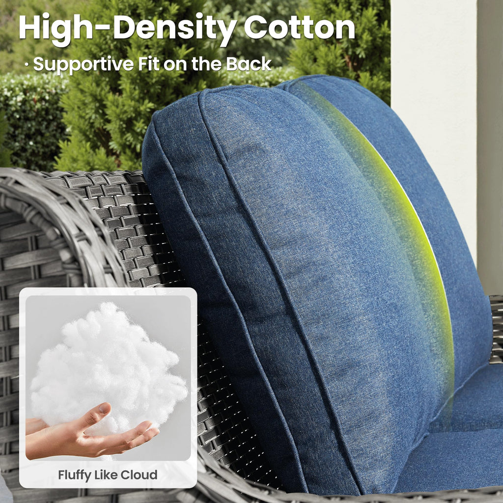 3-Pieces Outdoor Wicker Sofa with 2 Ottomans K38117
