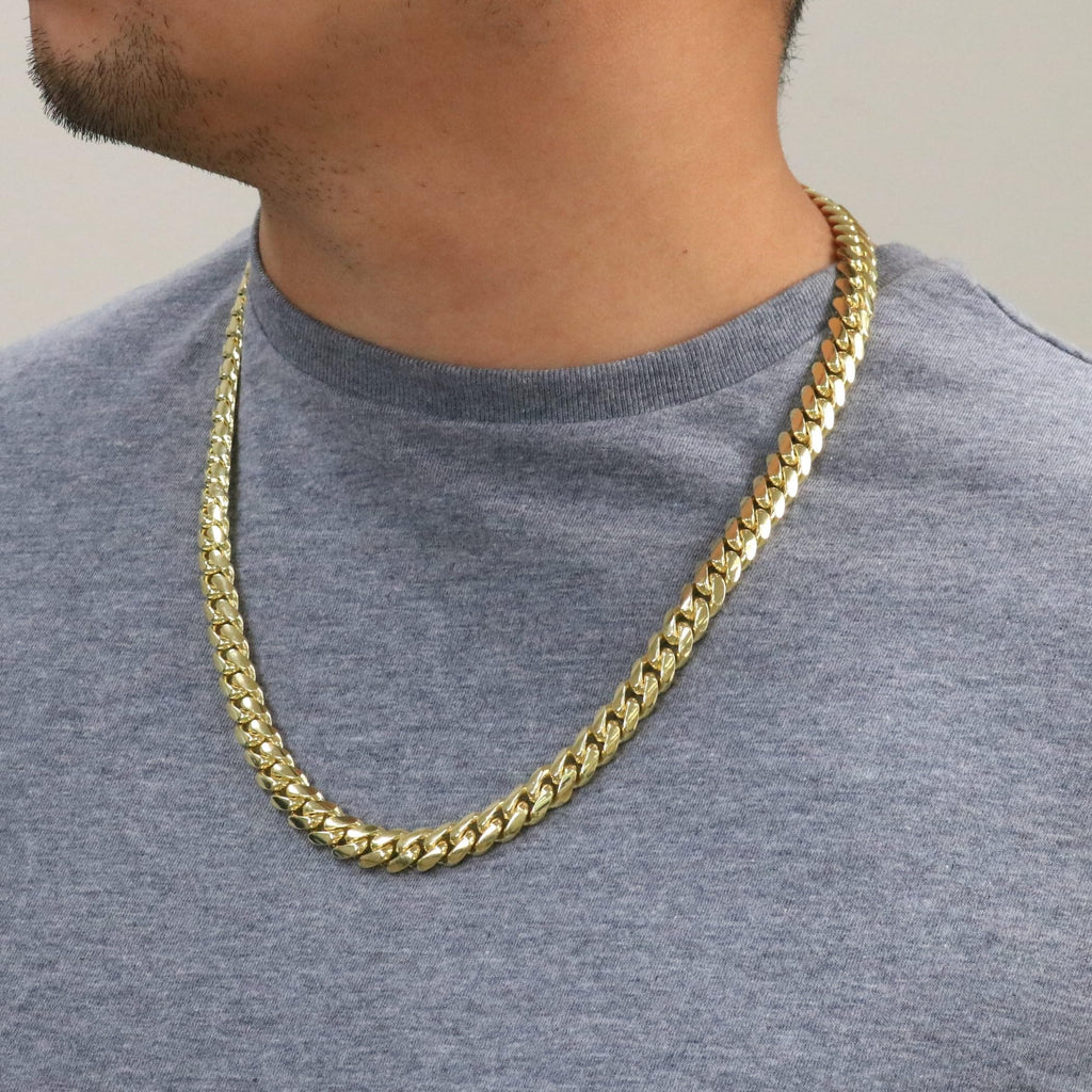 10k Yellow Gold Cuban Link Chain Necklace Y393