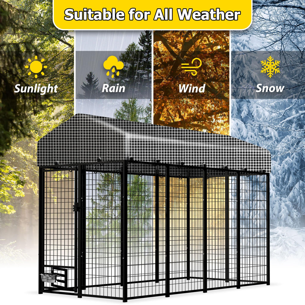 Heavy Duty Outdoor Dog Kennel with Roof Cover B750