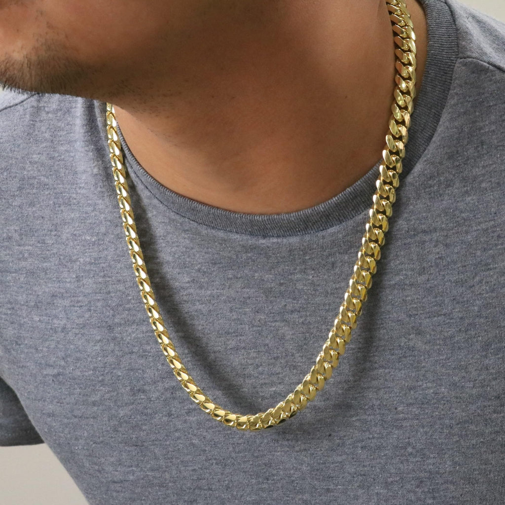10k Yellow Gold Cuban Link Chain Necklace Y393