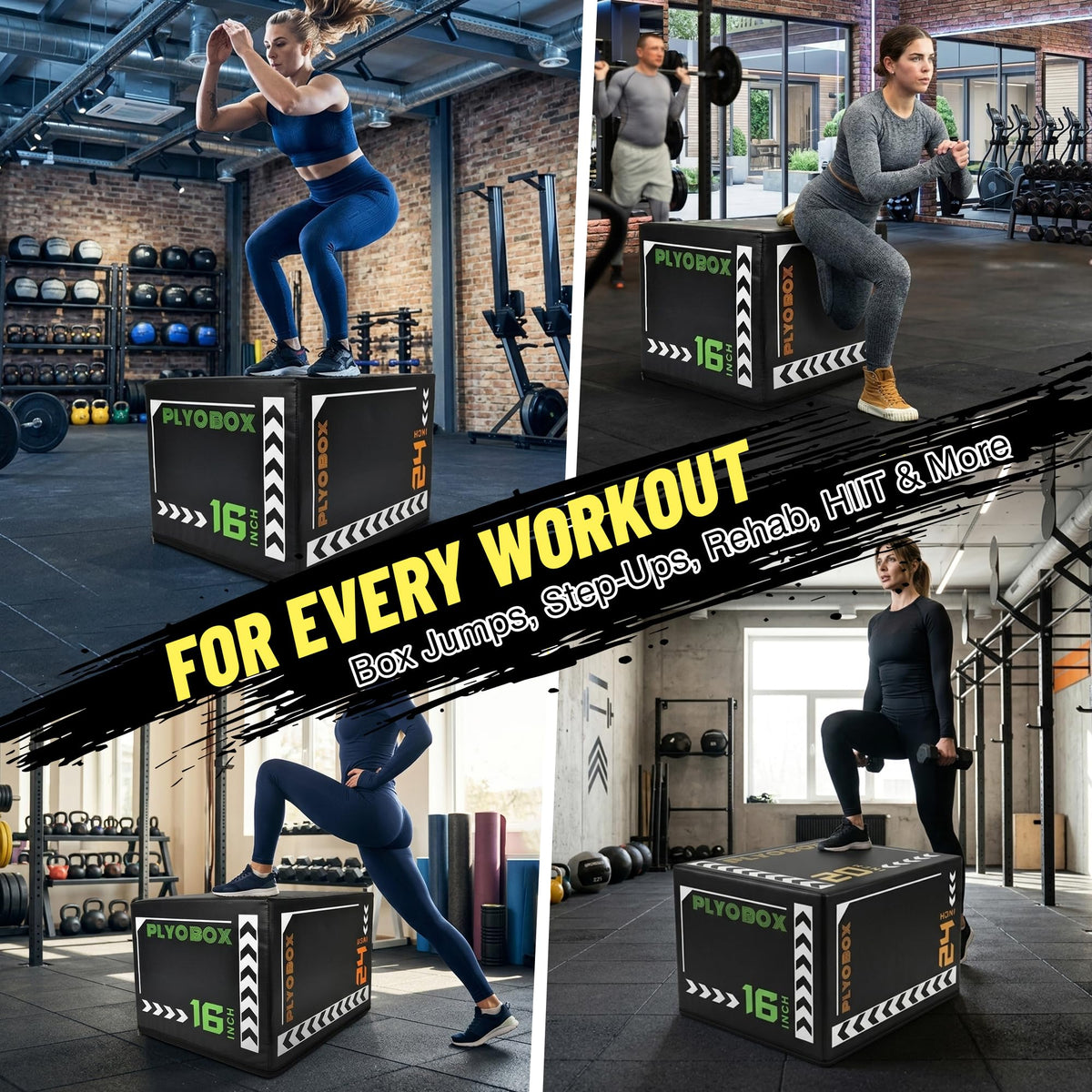 3-in-1 Plyometric Jump Box with 16/20/24" Heights Y76872