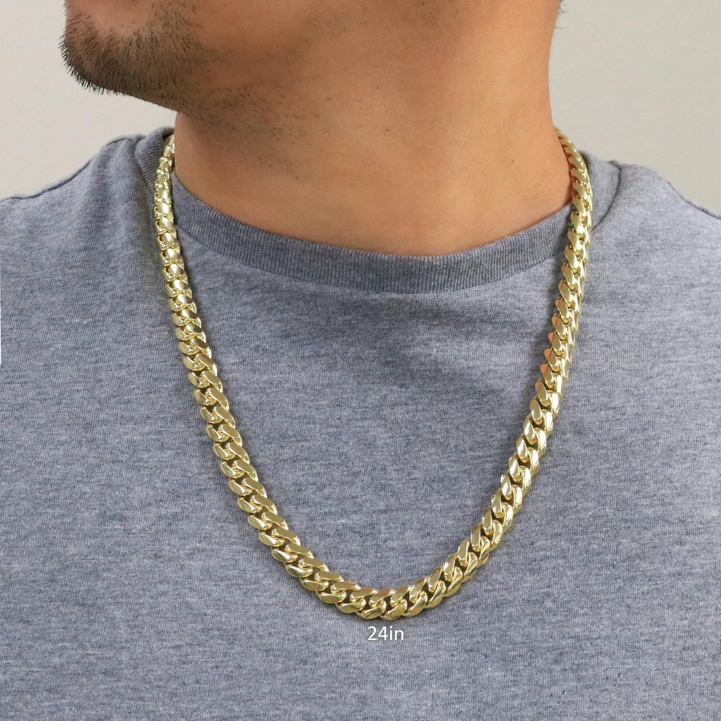 10k Yellow Gold Cuban Link Chain Necklace Y393