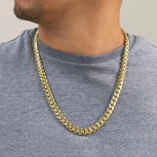 10k Yellow Gold Cuban Link Chain Necklace Y393
