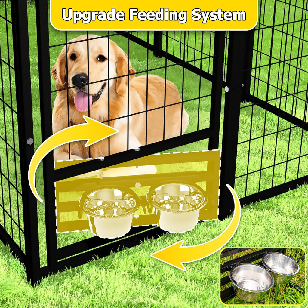 Heavy Duty Outdoor Dog Kennel with Roof Cover B750