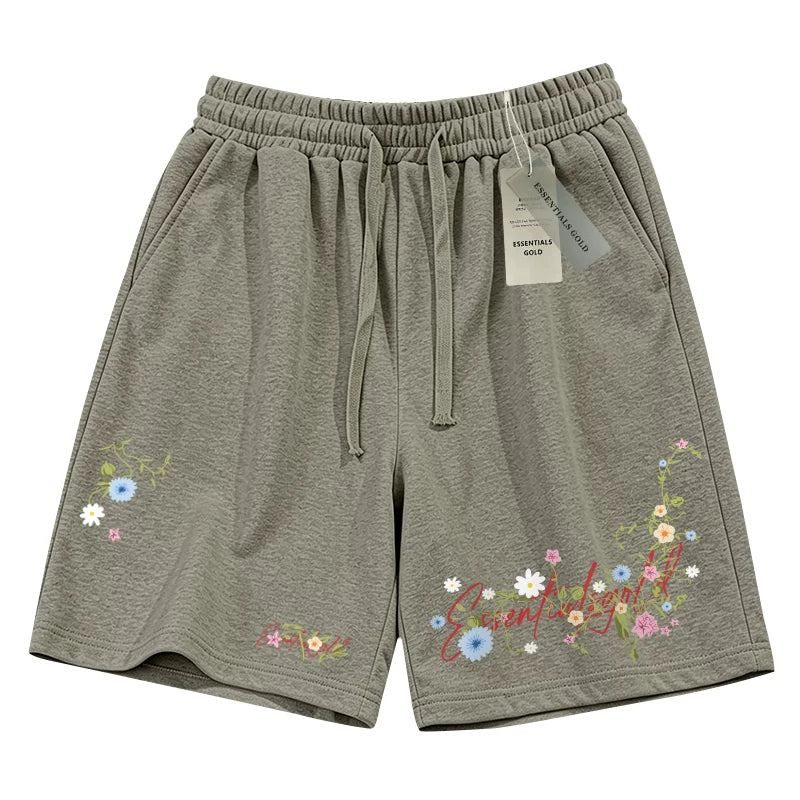 ESSENTIALS Floral Embroidery Shorts